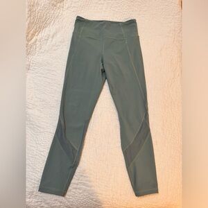 Athleta Army Green Mesh Leggings